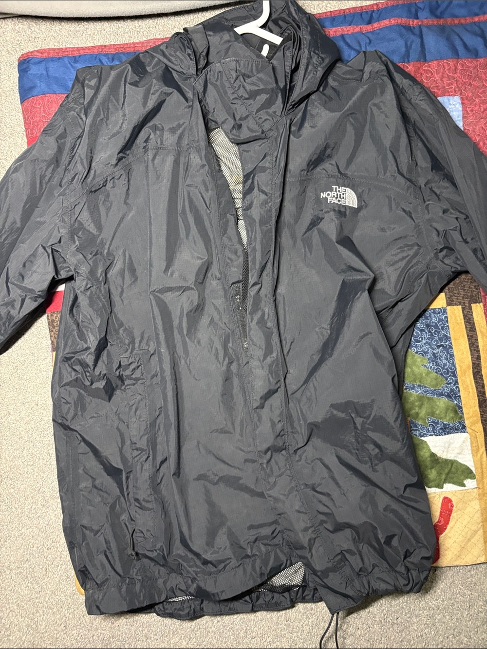The North Face Men's Black Hooded Rain Shell Jacket